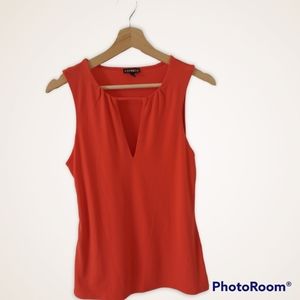 EXPRESS Coral Tank Top Front Keyhole S